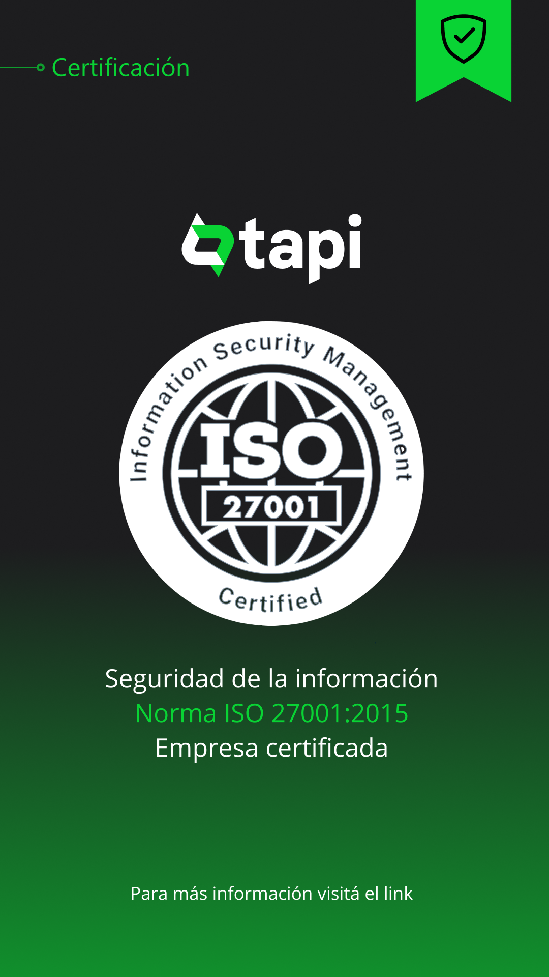 Tapi, empresa latinoamericana, recibe certificación en seguridad informática para la protección de datos de clientes y proveedores